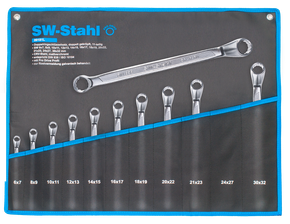 Doppelringschlüsselsatz, 6-32 mm, gekröpft, 11-teilig