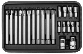 Bitsortiment, 3/8", RB-Profil, 5-14, 22-teilig