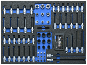 Werkstattwagensortiment, Schraubendreheinsätze 1/4" und 1/2", 102-teilig